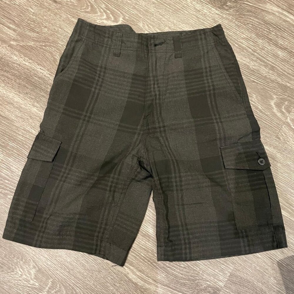 Champs Sports Gear (CSG) Cargo Plaid Shorts Size 30 Brown - Excellent Condition